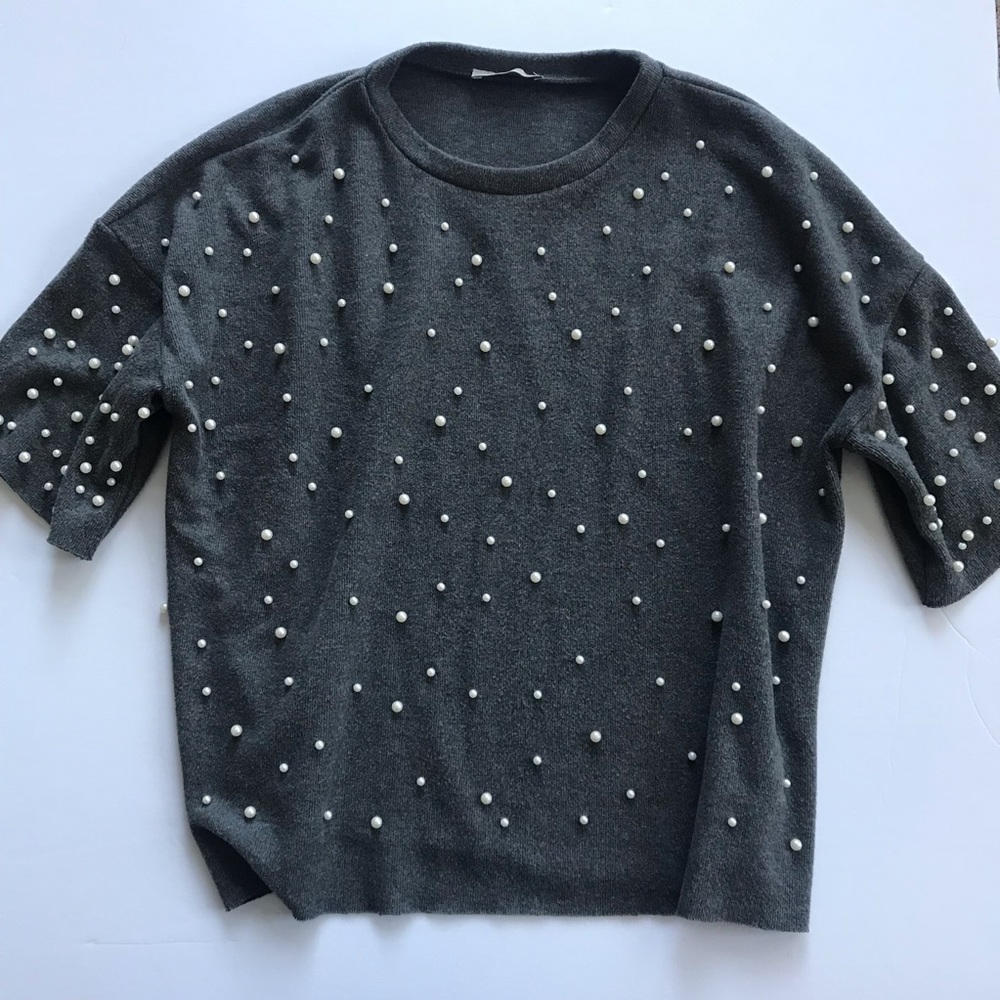 Zara Oversized Pearl Sweater